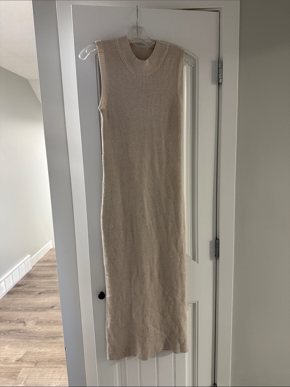 Dex Ribbed Sleeveless Maxi Dress in Beige